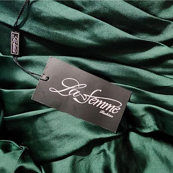 La Femma Strapless Slit Satin Ballgown - Picture 4 of 7